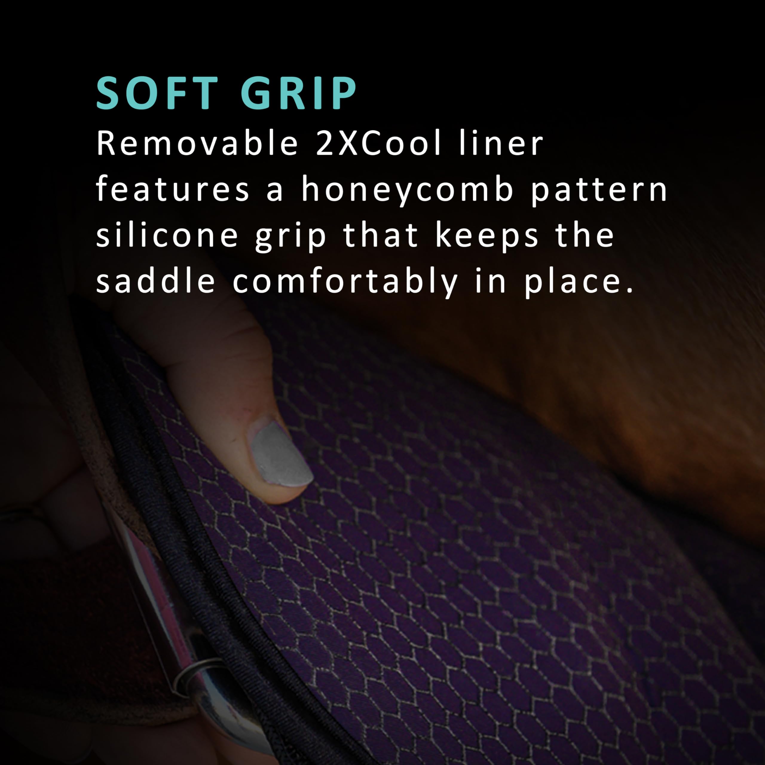 Professional's Choice 2XCOOL English Girth | Cooling Minerals Infused in Liner | V-Shaped Design for Pressure Distribution | Honeycomb Silicone Soft Grip - Image 3